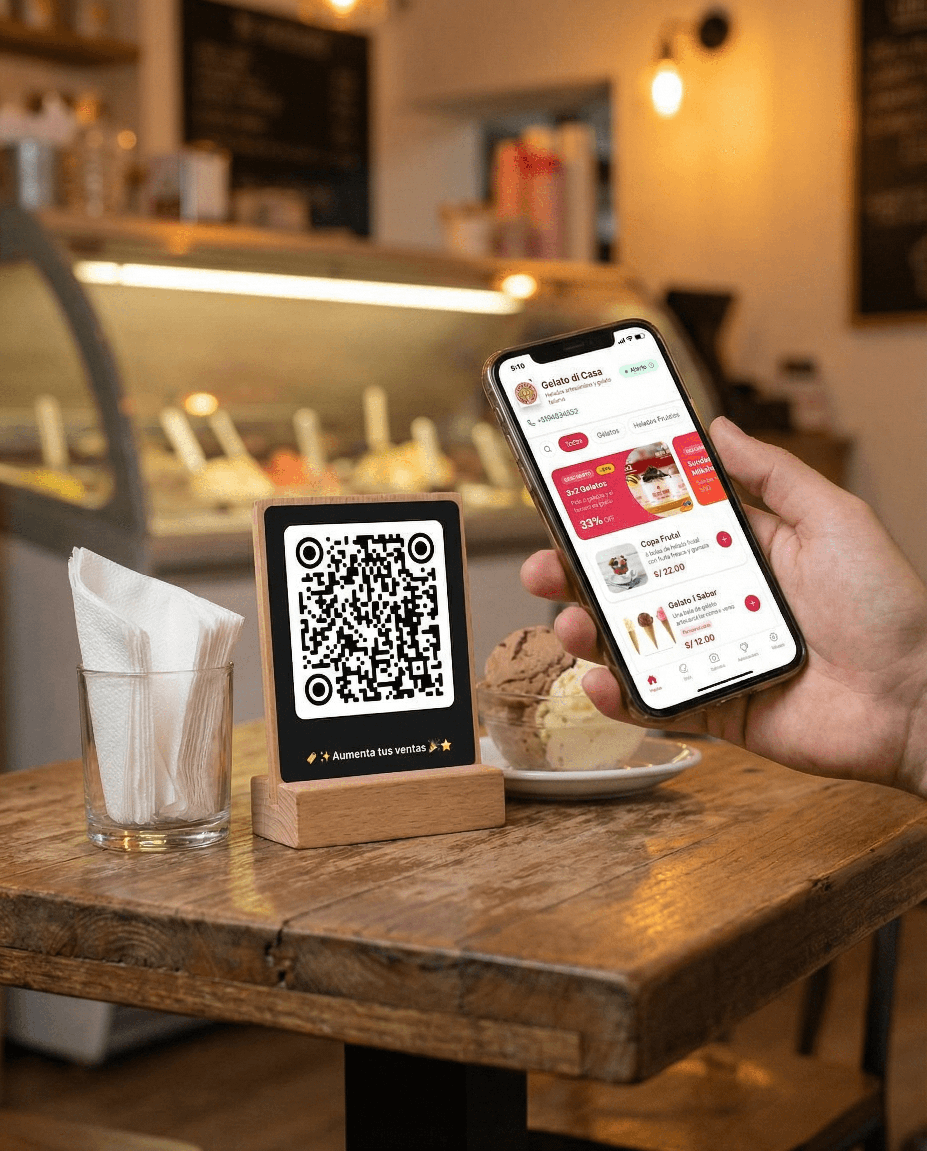 Tus clientes escanean el QR y piden al instante
